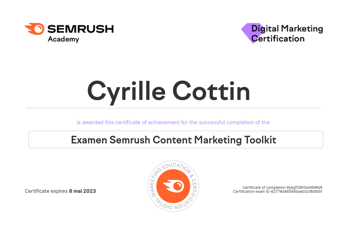 SemRush Digital marketing toolkit